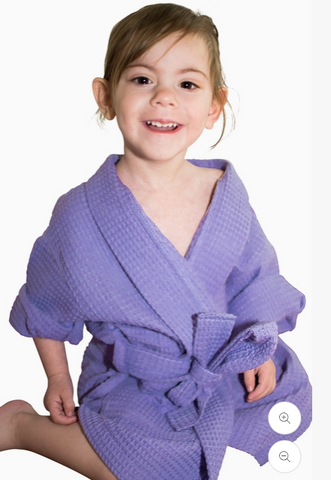 Robe - Kid Waffle Weave - Lavender