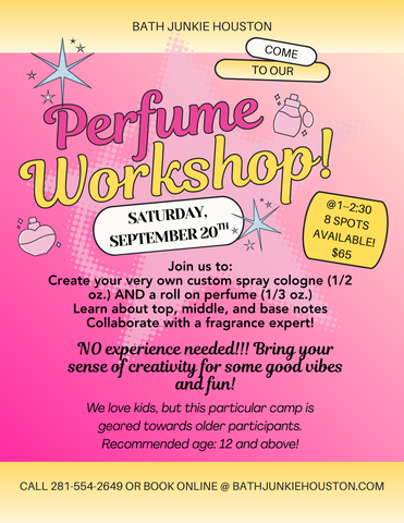 Perfume Workshop - Saturday, September 20, 2025 - 1-2:30 p.m. - $65