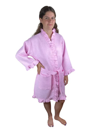 Robe - Jr.  Size Waffle Weave - 36" Length - Light Pink